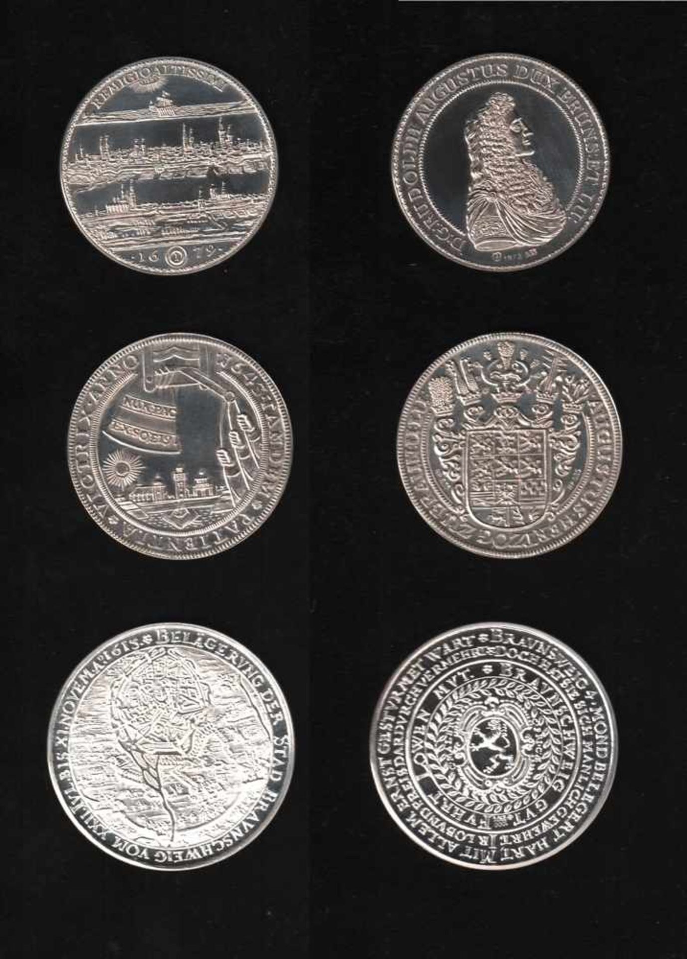 Braunschweig. Silber - Nachprägung (835) aus dem Jahr 1973: Löser von 1679 mit der Ansichten von