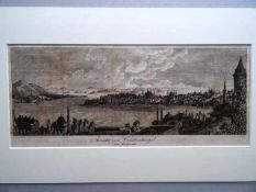 Türkei.- Ansicht von Constantinopel von Galata aus. Kupferstich von 1813. 15 x 40 cm. Blick vom