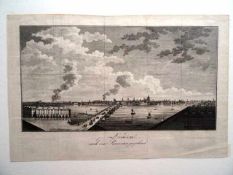 London nach dem Panorama gezeichnet. Kupferstich, um 1820. 17,5 x 32,5 cm. Blick von Süden über