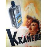 Plakate.- Kranebet liquore. Farbdruck um 1946 der Fratelli Rossi Distillatori, Asagio. Im Druck