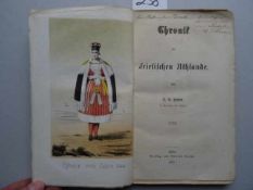 Nordfriesland.- Hansen, C.P. Chronik der Friesischen Uthlande. Altona, Lange, 1856. 2 Bll., 258 S.