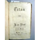 Jean Paul (d.i. J.P.F. Richter). Titan. Bd. 1 u. Anhang, zus. 2 Tle. in 1 Bd. (von 4). Berlin,