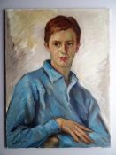 Assaulenko, Alexej von (Lubny 1913 - 1989 Plön). Porträt eines jungen Mannes. Öl auf Leinwand von