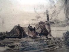 Eckener, Alexander (Flensburg 1870 - 1944 Abtsgmünd). Mühle mit Landweg. Radierung von 1921.