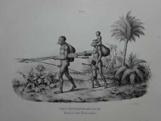Ethnologie.- 40 Lithographien (teils Dubletten) mit Darstellungen von Ureinwohnern aus