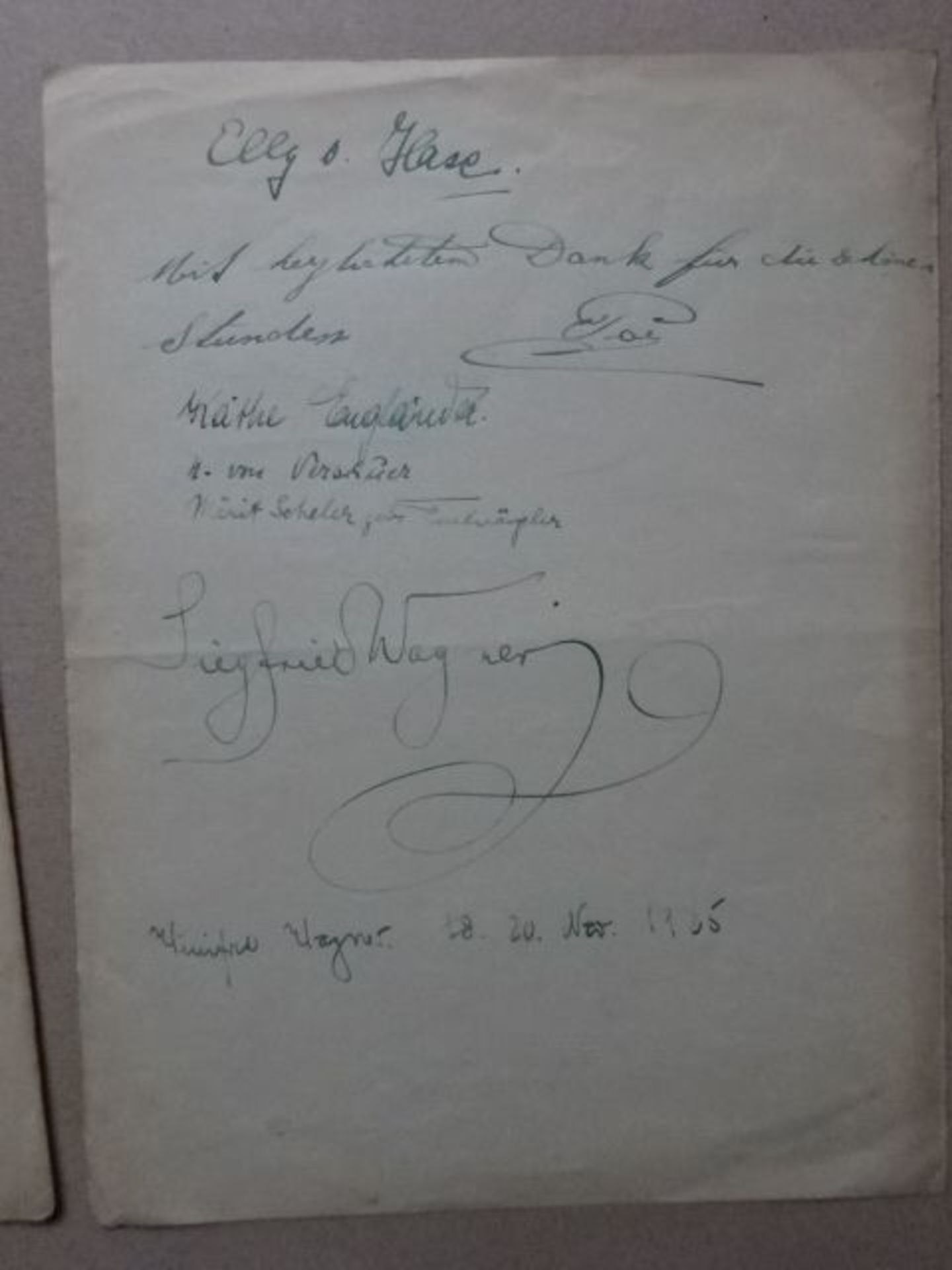 Musik.- Wagner, Siegfried (Komponist; 1869 - 1930). 2 eigenhändige Briefe mit Unterschrift. 1. An - Bild 3 aus 3