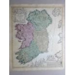 Irland.- Hiberniae Regnum. Altkolor. Kupferstichkarte von J.B. Homann. Nürnberg, um 1730. 57 x 48