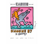 Haring, Keith (Reading 1958 - 1990 New York). Casino Knokke. Farboffset-Plakat von 1987. Signiert.