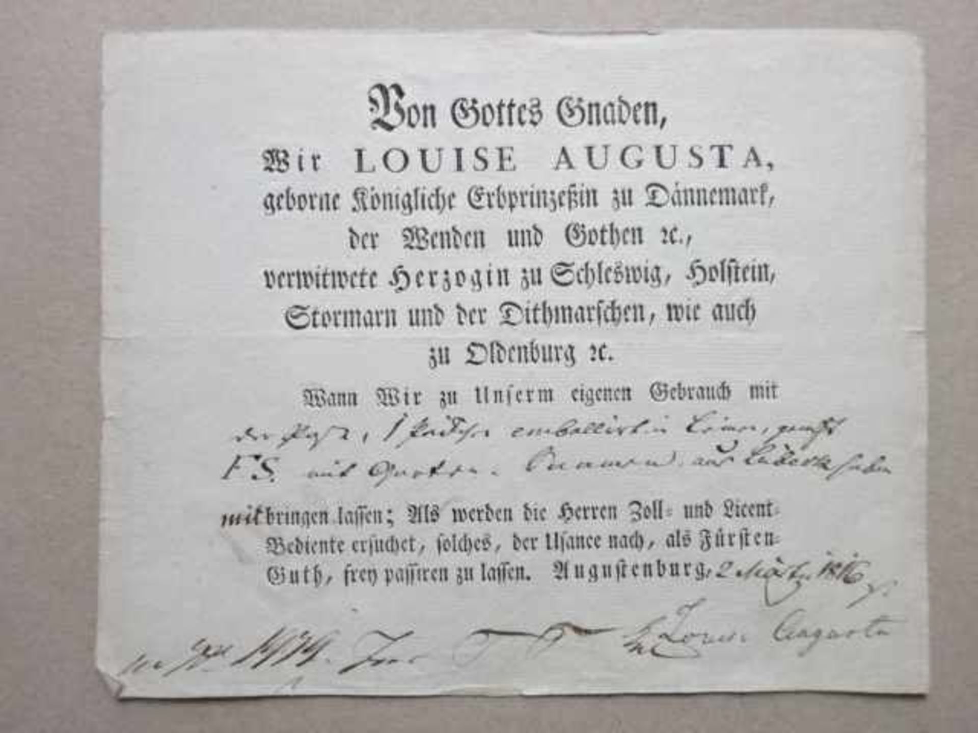 Geschichte.- Louise Auguste Prinzessin von Dänemark und Norwegen (Hirschholm 1771 - 1843