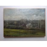 Huet, Paul (?) (Paris 1803 - 1869). Landschaft. Öl auf Leinwand. (Um 1850). 30,5 x 46 cm. Der