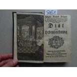 Krüger, J.G. Diät oder Lebensordnung. 2. Auflage. Halle, Hemmerde, 1763. 7 Bll., 534 S., 42 Bll. Mit