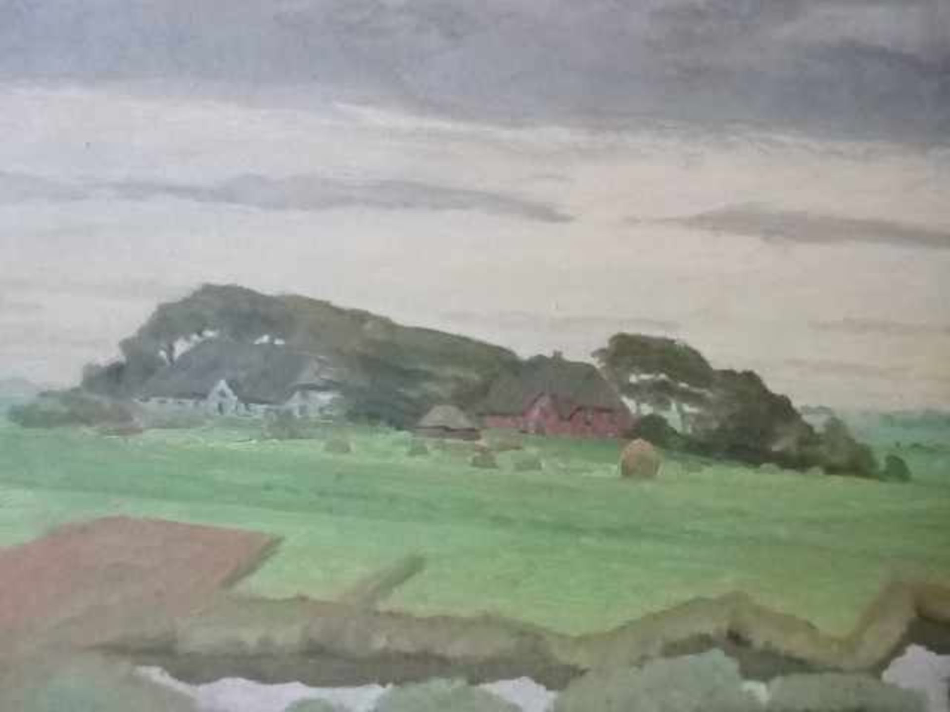 Kühl, Carsten. (1887 - 1964). Blick über Eiderstedt. Öl auf Sperrholz. Um 1930. Unten rechts (wie - Bild 2 aus 3