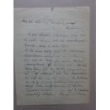 Hauptmann.- Moissi, Alexander (Schauspieler; Triest 1879 - 1935 Wien). Eigenhändiger Brief mit