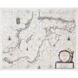 Ostsee.- Pas-Caart van de Oost Zee. Altkolor. Kupferstichkarte von P. Goos. Amsterdam, 1666. 44 x 55