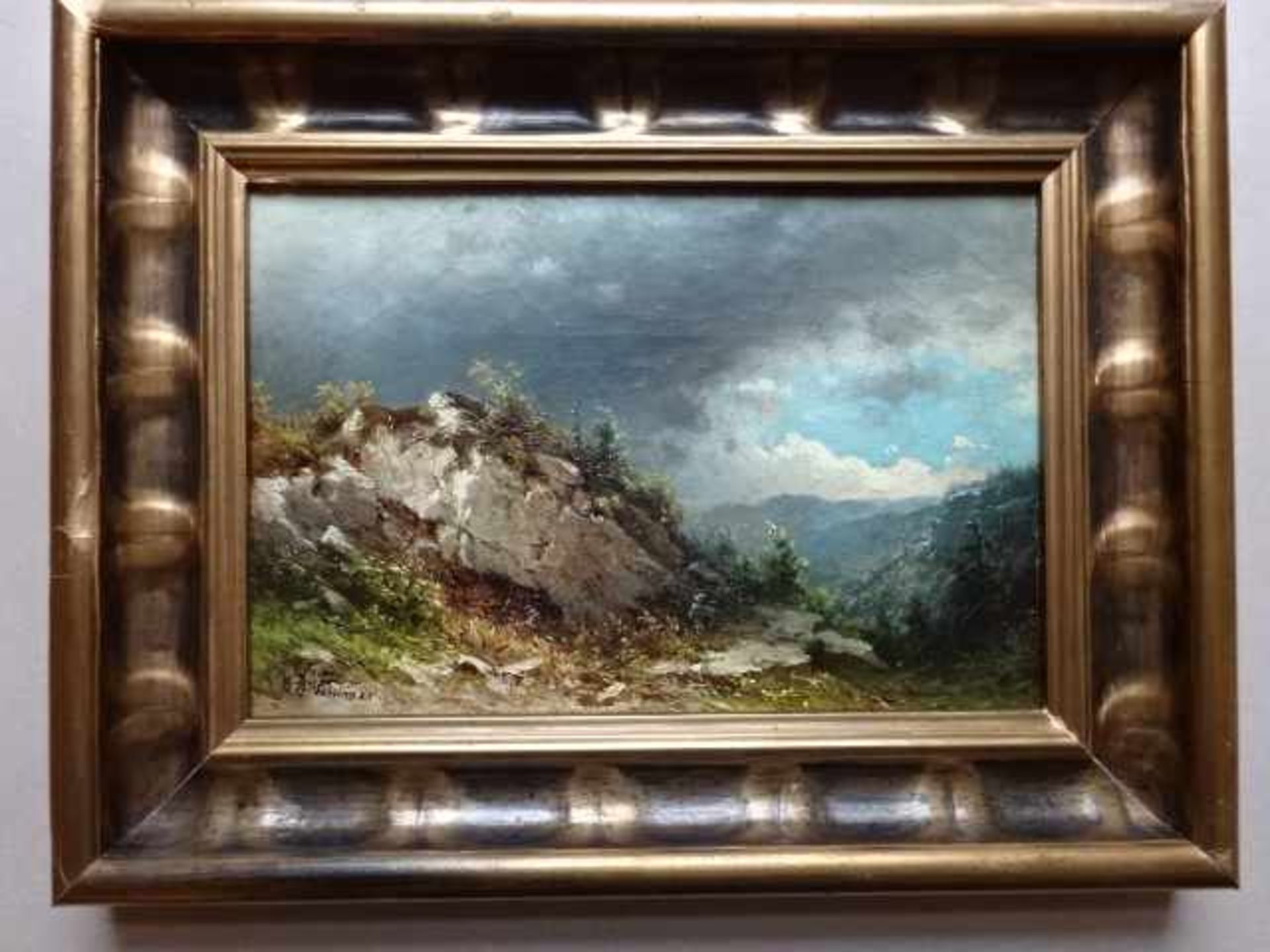 Sommer, Carl August (Veitlahm 1829 - nach 1894 Altona). Landschaft im nordamerikanischen Gebirge mit - Bild 2 aus 5