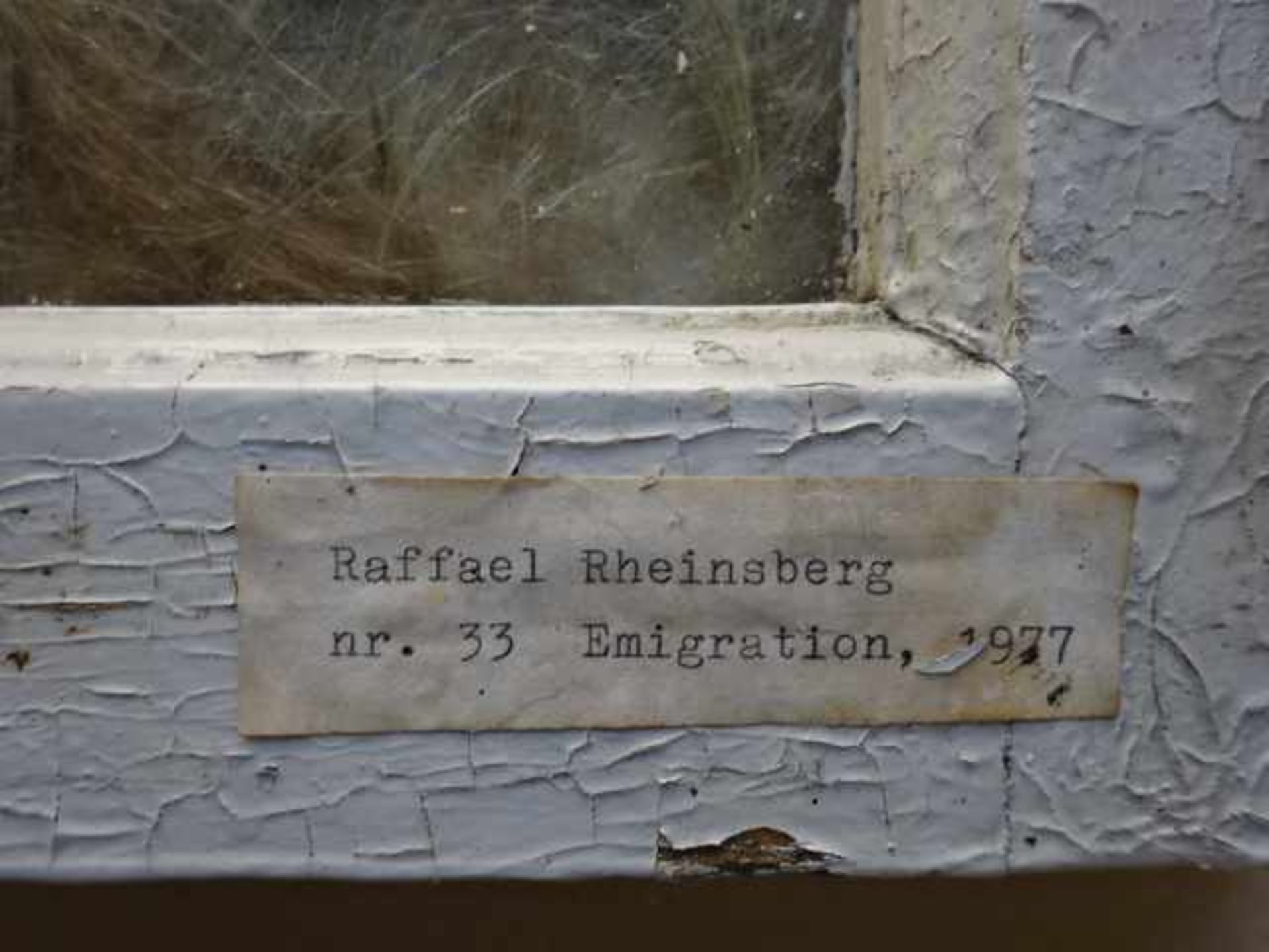 Rheinsberg, Raffael. Emigration. Objekt Mischtechnik. 1977. 50 x 50 cm. Blonde Haarsträhnen und - Bild 2 aus 3