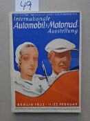 Automobil- u. Motorrad-Ausstellung, Internationale, Berlin 1933 ... 11. bis 23. Februar.