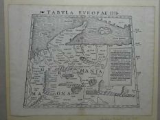 Deutschland.- Tabula Europae IIII. Holzschnitt von Sebastian Münster nach Ptolemaeus aus: Geographia