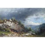 Sommer, Carl August (Veitlahm 1829 - nach 1894 Altona). Landschaft im nordamerikanischen Gebirge mit
