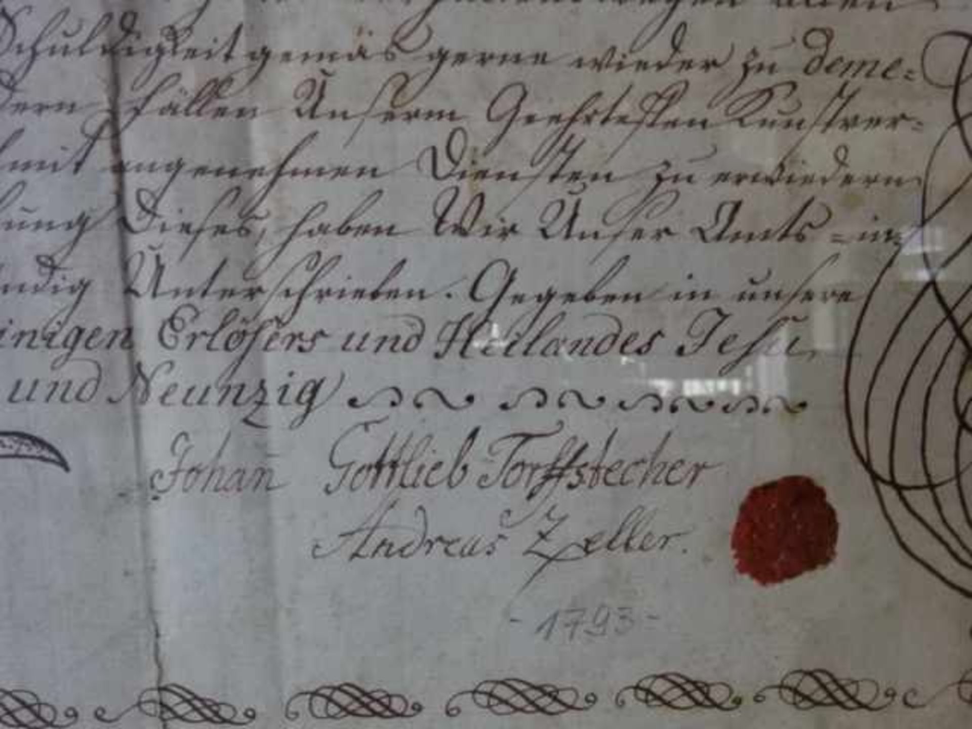 Lehrbrief.- Kalligraphischer Lehrbrief der 'Gold und Silber Arbeiter' für Johann Hermann Gottlieb - Bild 3 aus 3