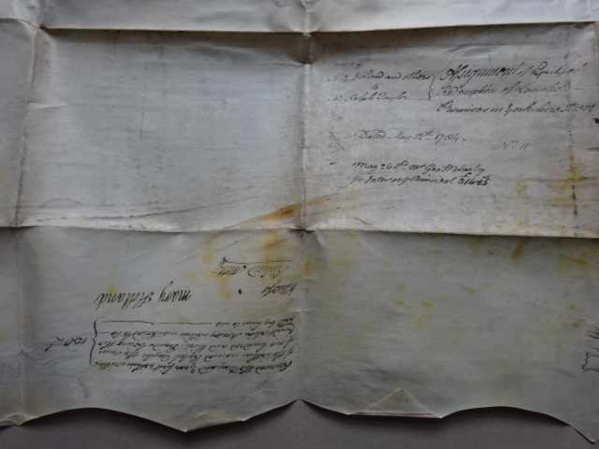 Großbritannien.- Handschriftlicher Vertrag zwischen Mary Holland, Witwe James Holland, und George, - Bild 4 aus 4