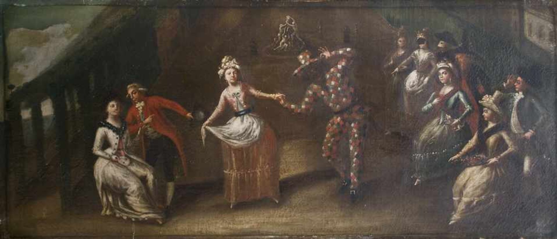 Supraporten.- 3 Ölgemälde auf Leinwand. Italien, wohl Beginn 18. Jahrhundert. 50 x 113 cm, 49 x
