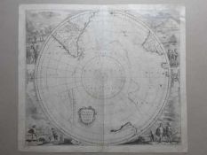 Polarkarten.- 3 Kupferstichkarten. 32 x 32 cm bis 43 x 49,5 cm. 1. Polus Antarcticus. Amsterdam,