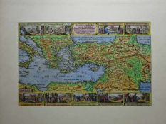 Mittelmeer.- 2 farbkräftig kolorierte Kupferstichkarten mit Darstellung des Mittelmeerraumes aus der