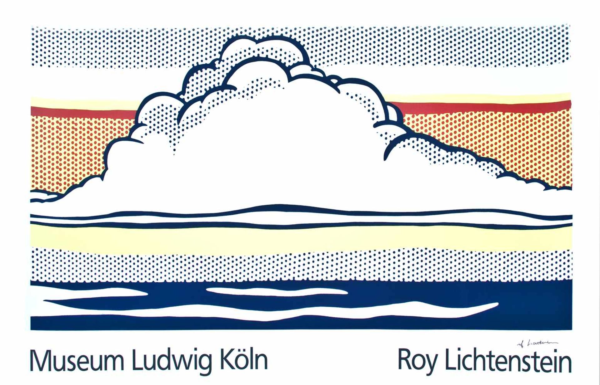 Lichtenstein, Roy. Cloud and sea. Farbsiebdruck. Düsseldorf, Achenbach Art Edition, 1989.