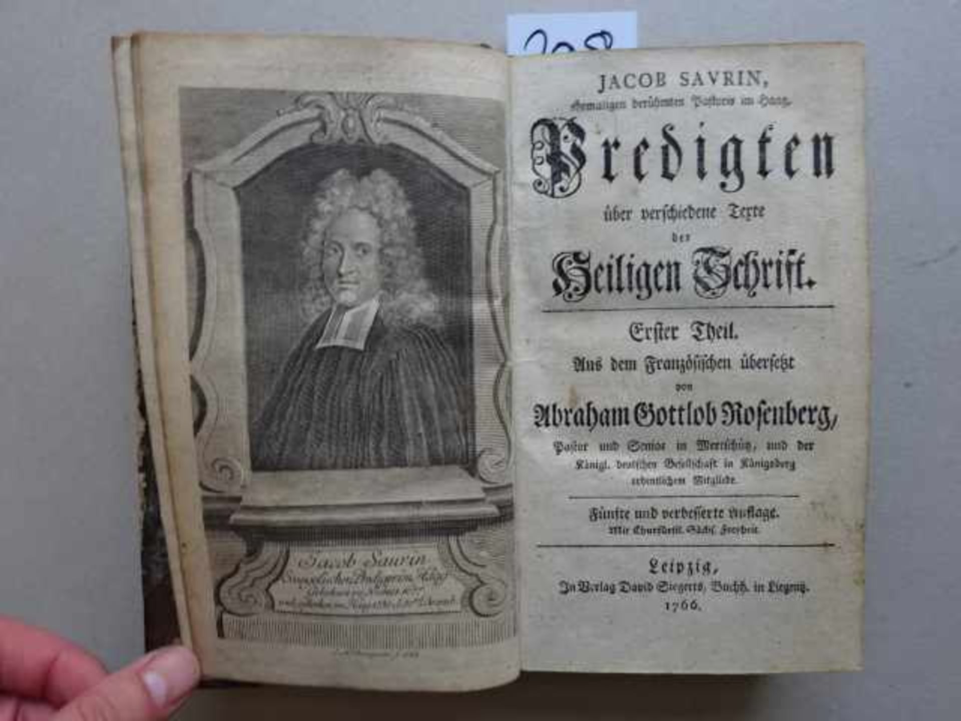 Saurin, J. Predigten über verschiedene Texte der Heiligen Schrift. Übers. v. A.G. Rosenberg. 5.