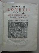 Lovetius, G. Notae ad commentaria C. Molinaei in regulas cancellariae apostolicae. Paris,