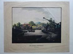 Polen.- Die Kohlen Schiffarth (!) bei Altwasser. Kolor. Lithographie, um 1830. 23,5 x 31,5 cm. Zeigt