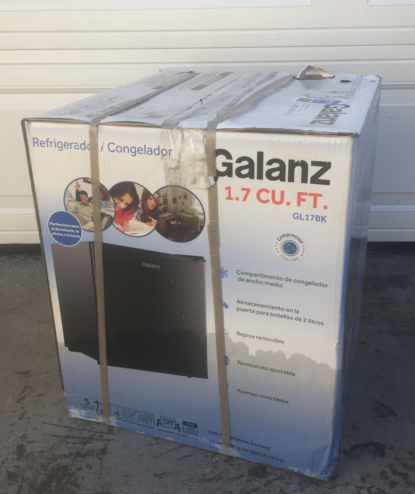 BRAND NEW IN BOX 1.7 CU FT GALANZ FRIDGE