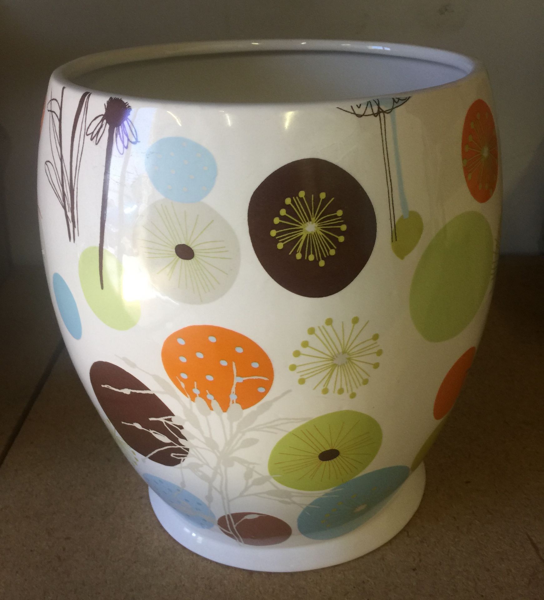 MULTI COLOR CREATIVE BATH CERAMIC TRASH CAN