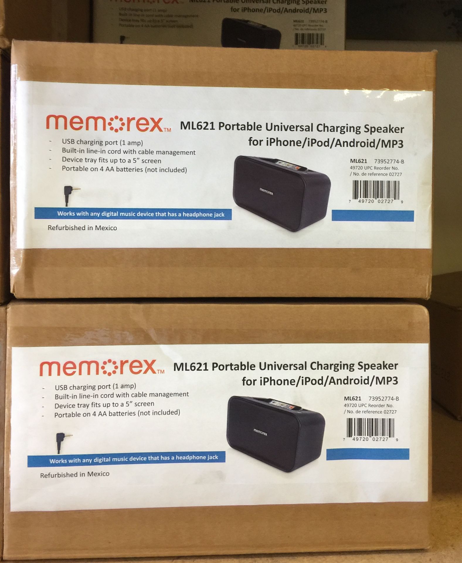 17 X MEMOREX ML621 PORTABLE UNIVERSAL CHARGING SPEAKER SPEAKER - Image 2 of 2