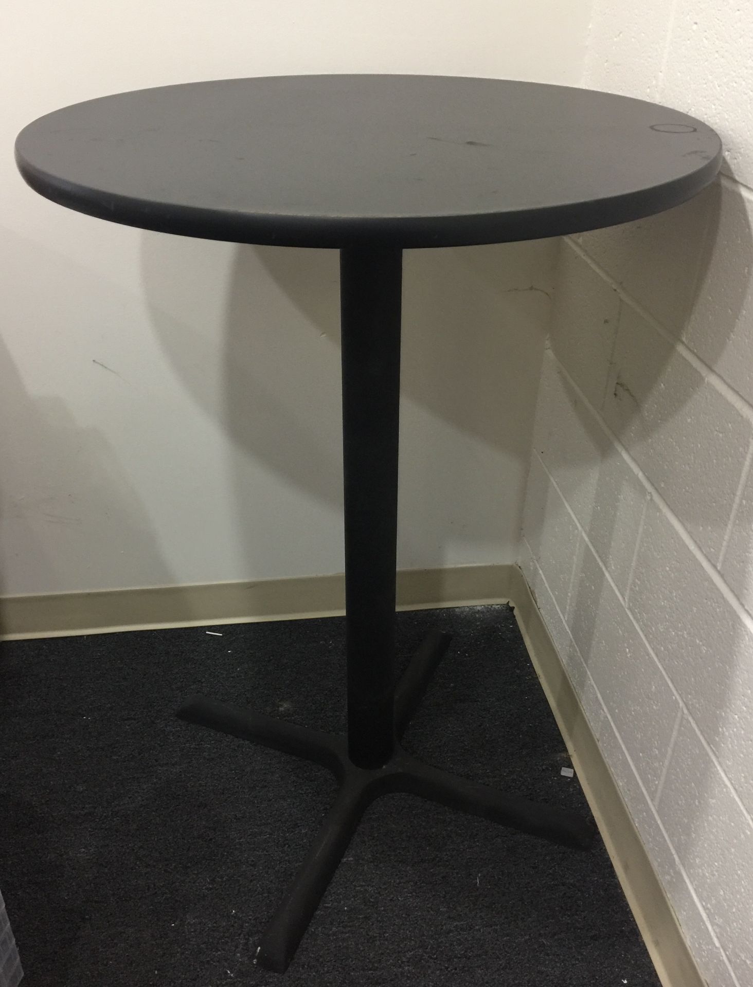 4 FT STANDING COFFEE / OFFICE TABLE BLACK ON BLACK