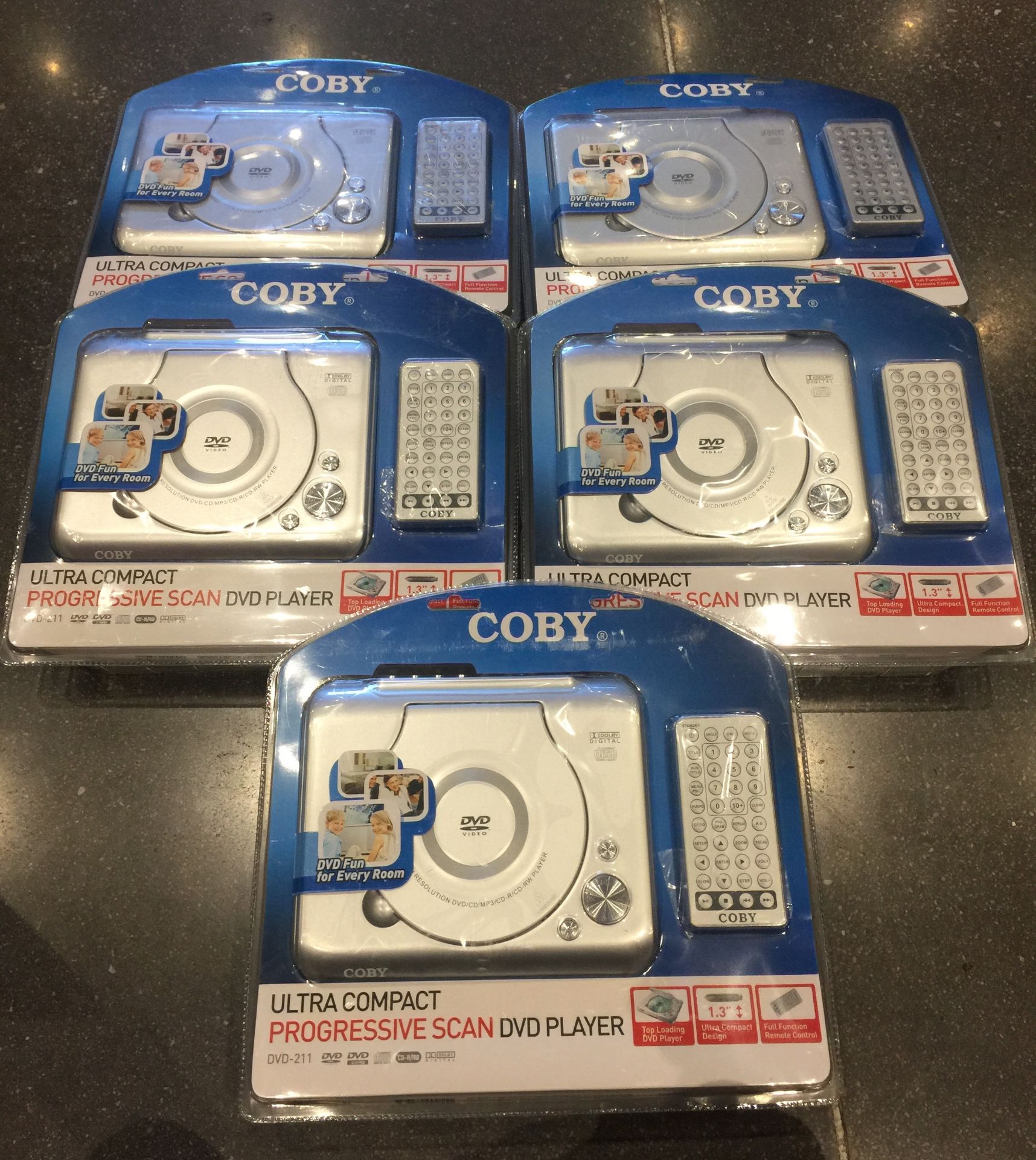 5 X COBY PERSONAL DVD PLAYERS
