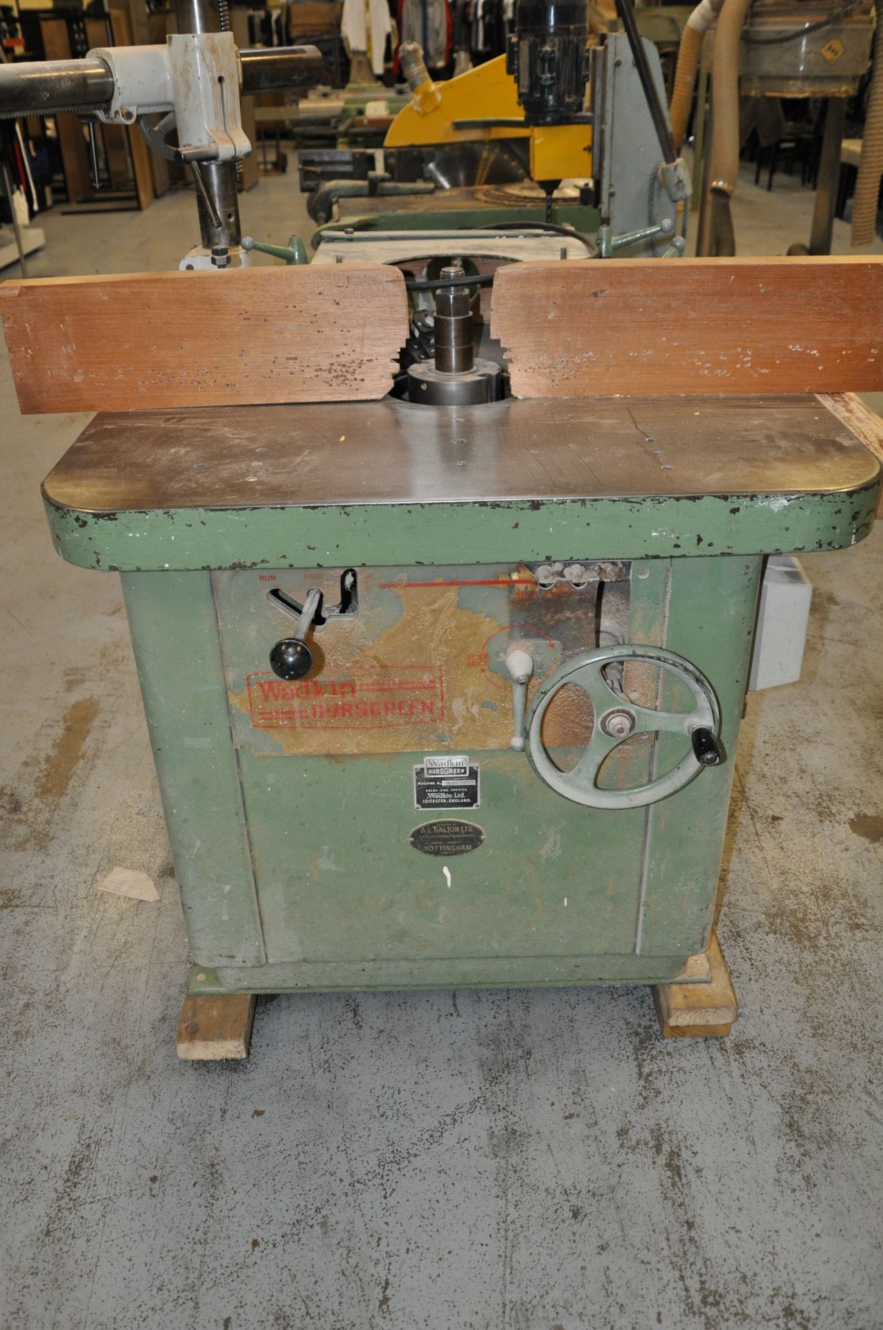 Wadkin spindle moulder with power feed