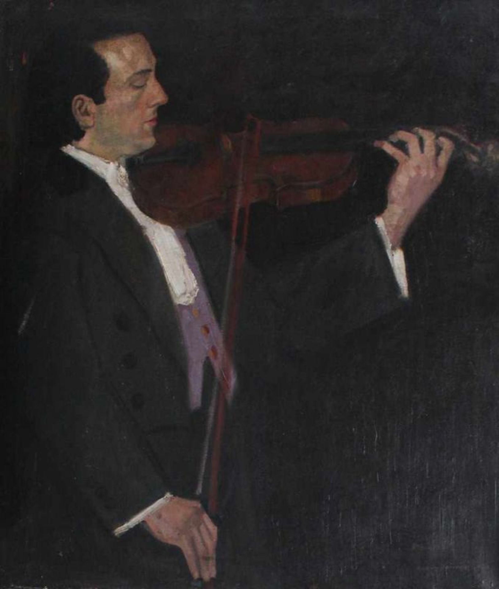 Mürzlli Georg Egmont Oehme (1890-1955), Portrait of a violinist at a performance at the Music