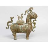 Archaic bronze container in Song manner (960-1279) in shape of a fantastic animal with dragons and