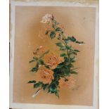 Fritz Weidinger dated 1909, Roses, watercolour on paper, laid down on cardboard, signed bottom right