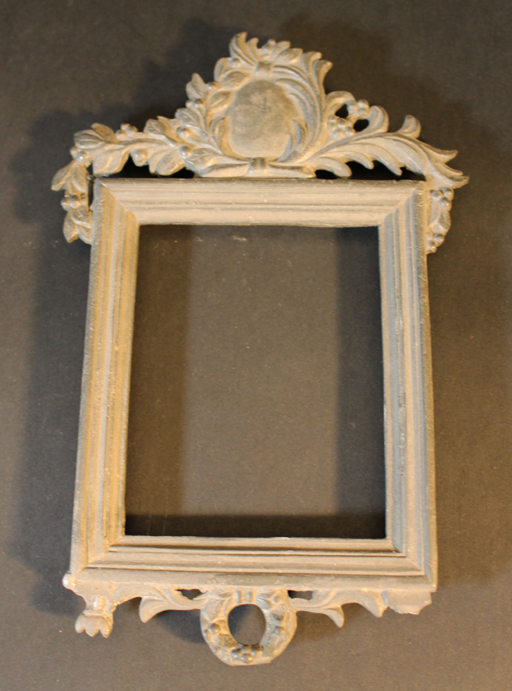 Miniature frame with decorations, pewter with open work; Austrian second half 18th Century.17,5x11 - Image 2 of 3