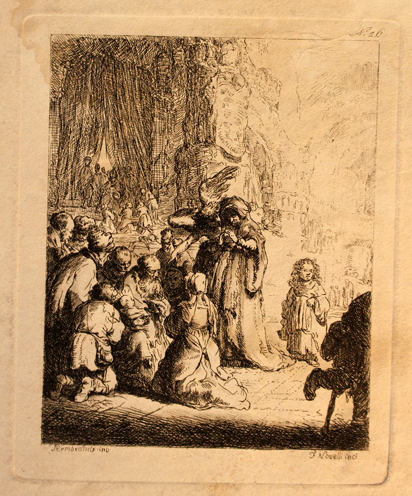 Rembrandt van Rijn (1606-1669), Two etchings of biblical subject, drawn by Francesco Novelli (1764- - Image 2 of 3