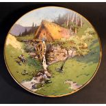 Villaroy & Boch ceramic dish by Mettlach with a design by F. Reils showing a mill with farmer in