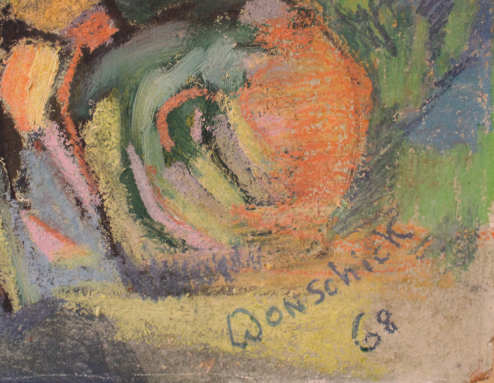 Artist 20th Century, Landscape with village signed bottom right Wonschick and dated 1968; mixed - Image 3 of 3