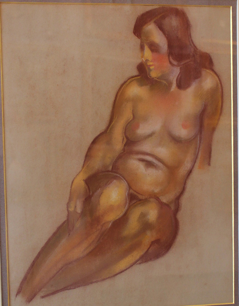 Czech artist around 1930, Female nude study; pastell on paper, framed by Smolka, Vienna; under - Image 2 of 3