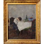Emanuel Bachrach-Barree (1863-1943), The sleep after dinner, oil on canvas, signed bottom left,