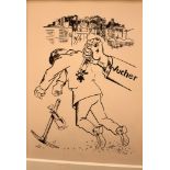 George Grosz (1893-1959)-graphic, Around 1930, Malik Verlag Berlin, on paper, in passepartout.