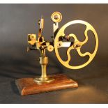 Watchmaker rolling mill, bronze with adjustable knobs, iron parts, movable, parts missing, on wooden