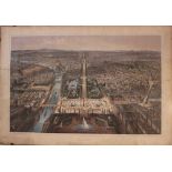 Two large colour lithographies by Charles Fichot (1817-1913) of Paris, on paper, under glass,